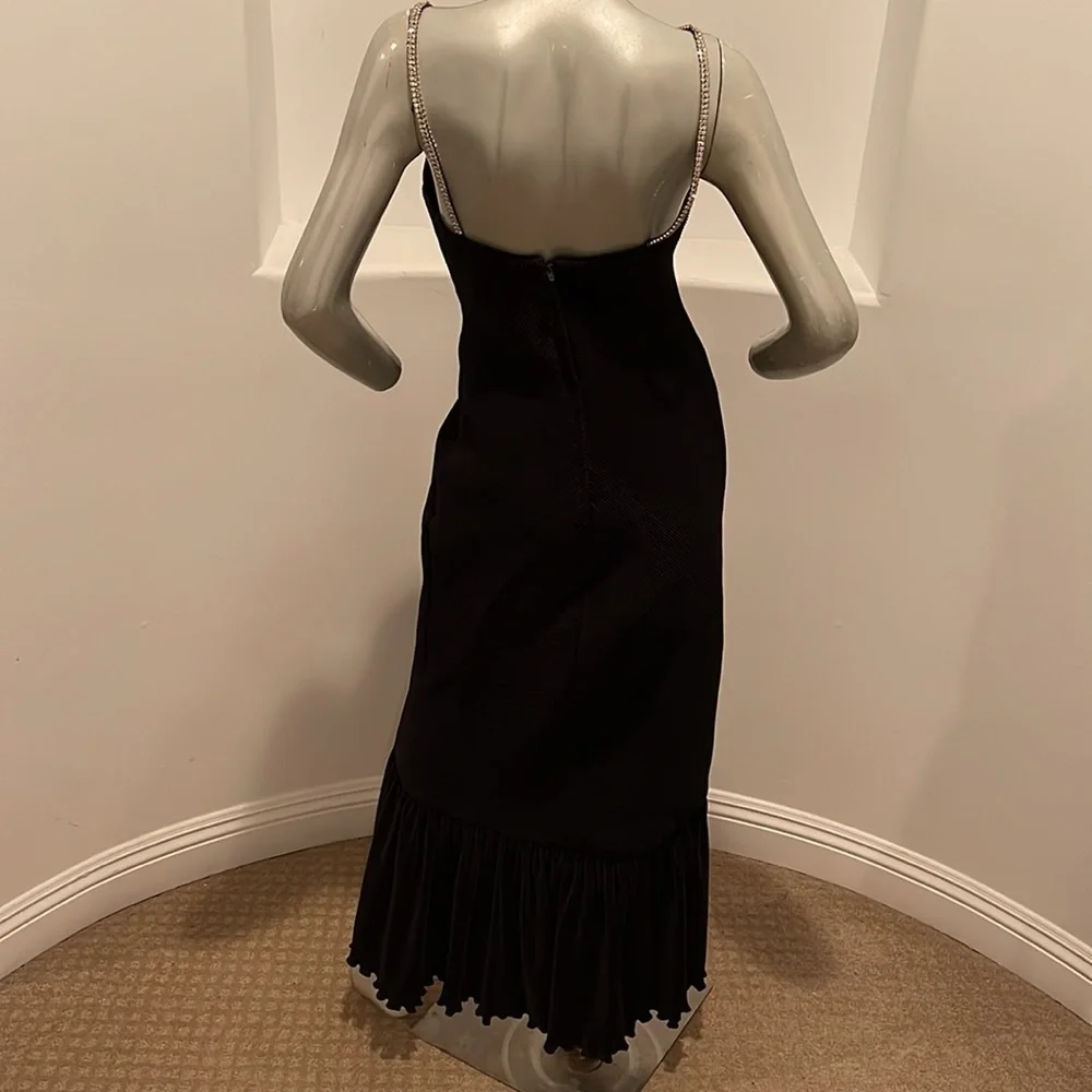 Vintage 1980's Rose Taft For COUTURE FASHIONS MAXI DRESS BLACK